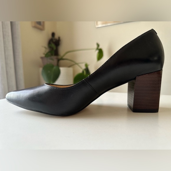 Kurt Geiger CARVELA Block Heel Shoes in Black with Brown Heel Size 37 - Picture 7 of 14